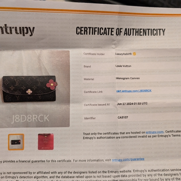 AUTHENTIC Louis Vuitton Monogram Bloom Flower Emilie Wallet Pre-owned - Picture 8 of 8